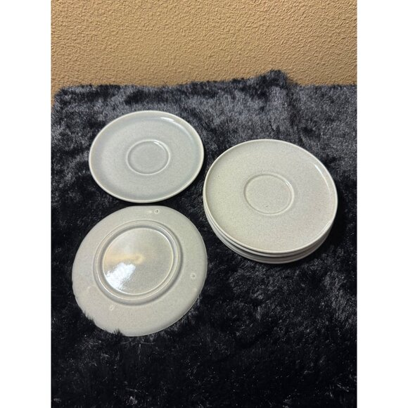 Vintage Russel Wright Gray Ceramic Saucers  Set Of 6 1940's Gray - Picture 3 of 4